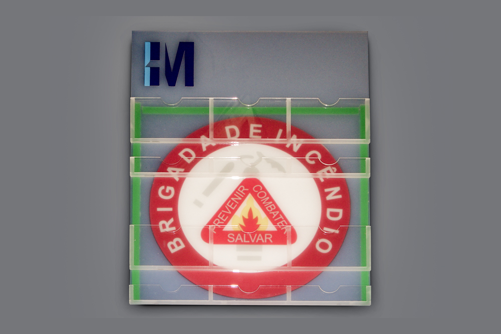 display de parede em acrilico