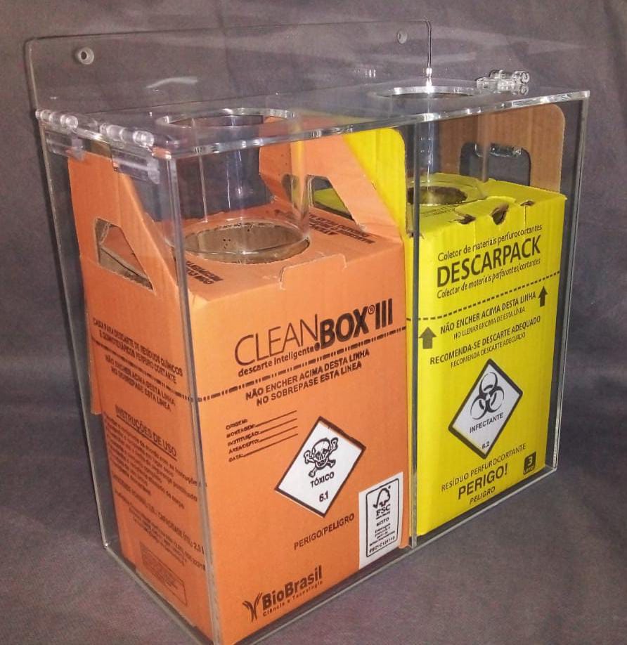Caixa de acrílico para descarte hospitalar (8)