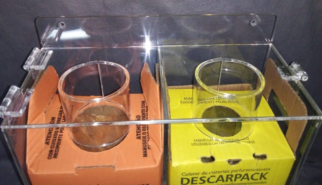 Caixa de acrílico para descarte hospitalar (9)